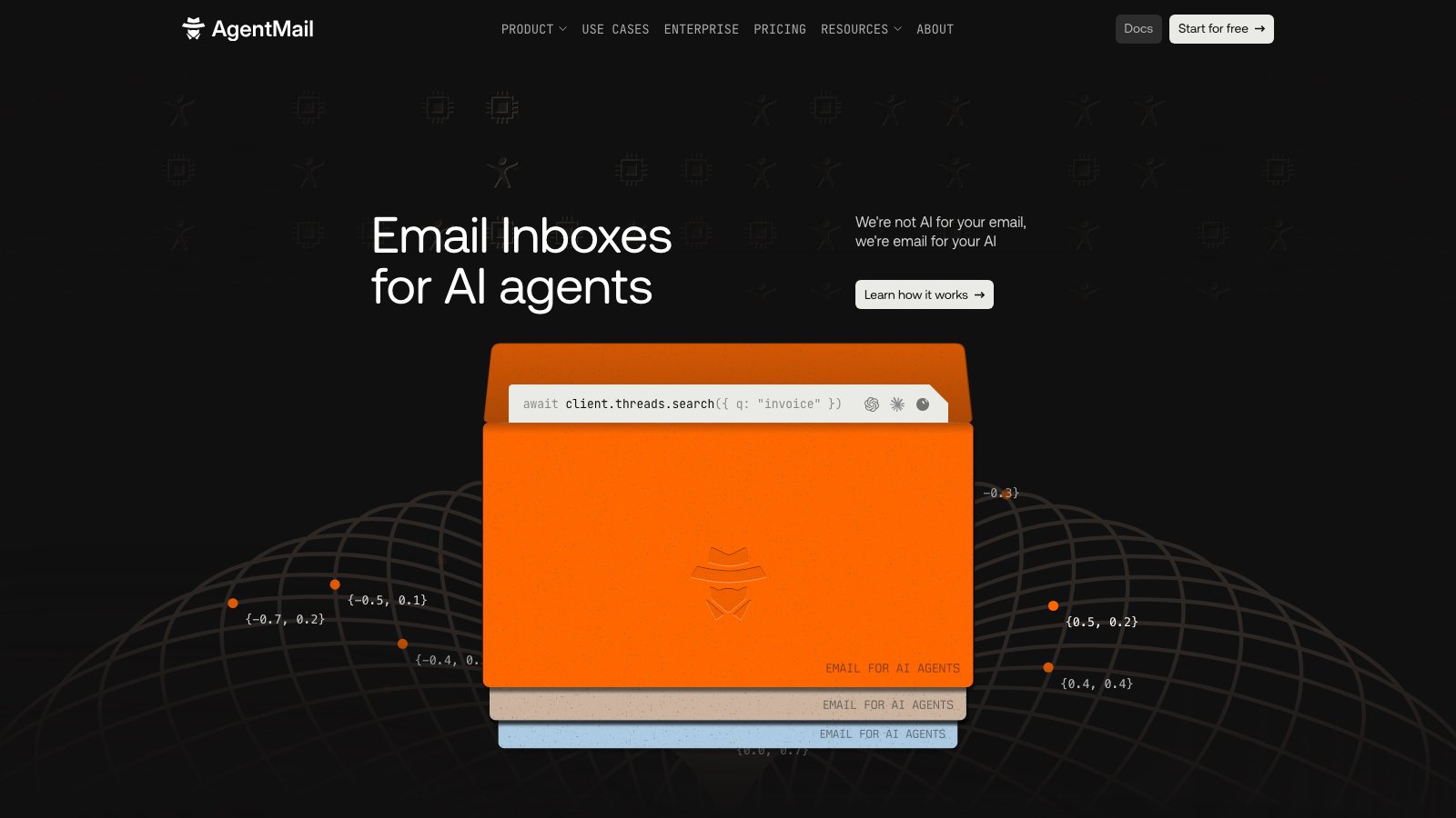 AgentMail homepage