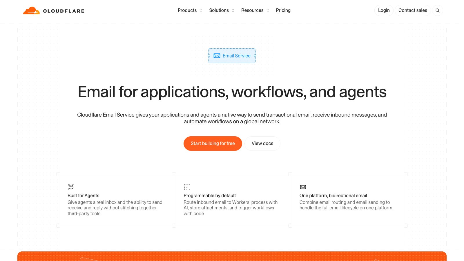 Cloudflare Email Service product page