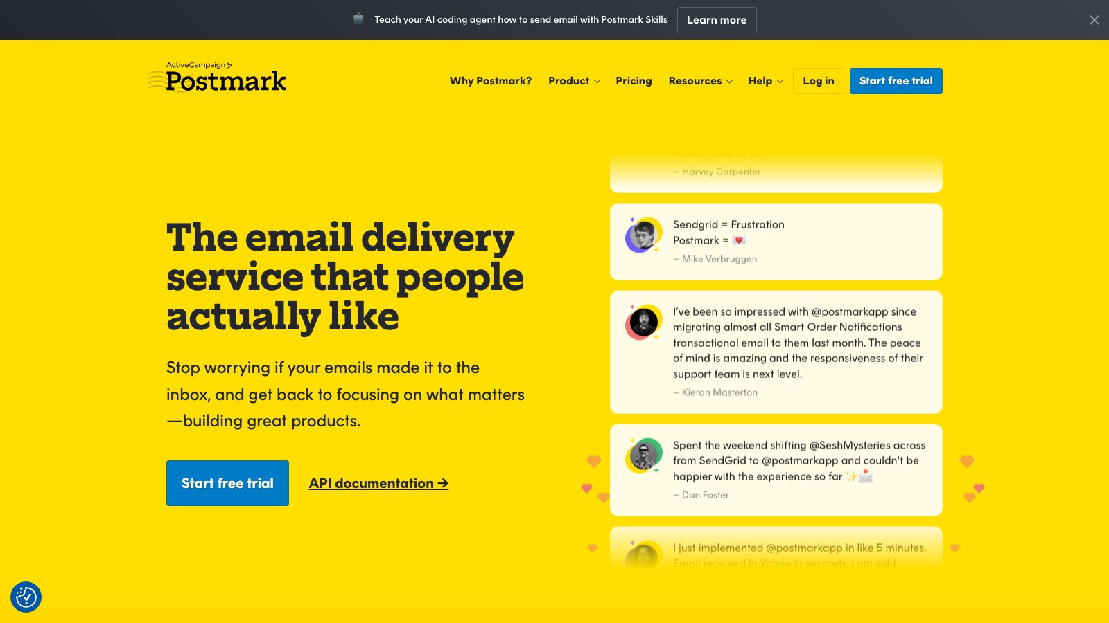 Postmark homepage